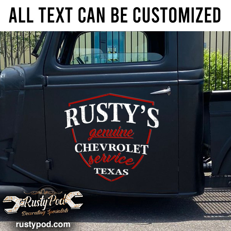 personalized chevrolet service sticker 10943